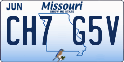 MO license plate CH7G5V