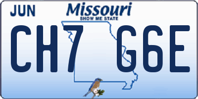 MO license plate CH7G6E