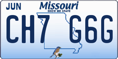 MO license plate CH7G6G