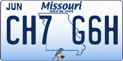 MO license plate CH7G6H