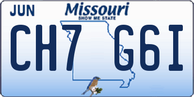 MO license plate CH7G6I