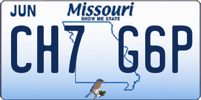 MO license plate CH7G6P