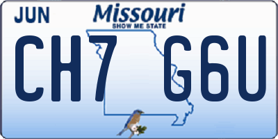 MO license plate CH7G6U
