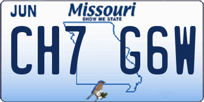 MO license plate CH7G6W