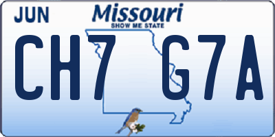 MO license plate CH7G7A
