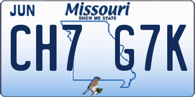 MO license plate CH7G7K