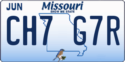 MO license plate CH7G7R
