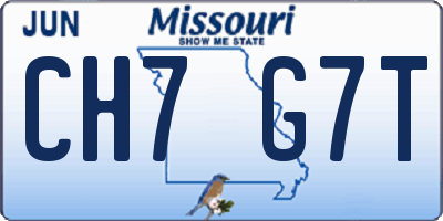 MO license plate CH7G7T