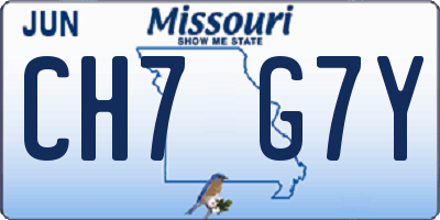 MO license plate CH7G7Y
