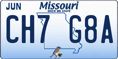 MO license plate CH7G8A