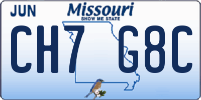 MO license plate CH7G8C