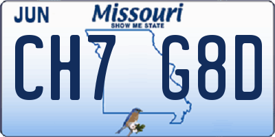 MO license plate CH7G8D