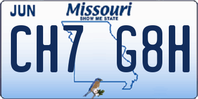 MO license plate CH7G8H