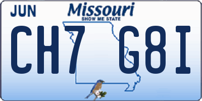 MO license plate CH7G8I