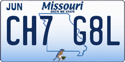 MO license plate CH7G8L