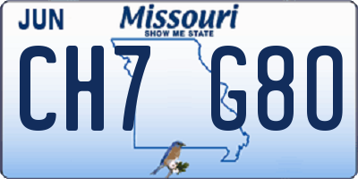 MO license plate CH7G8O