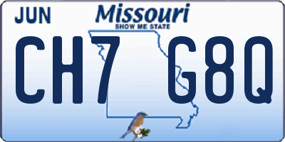 MO license plate CH7G8Q