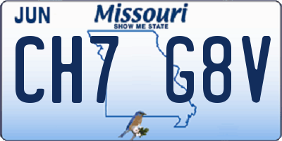 MO license plate CH7G8V
