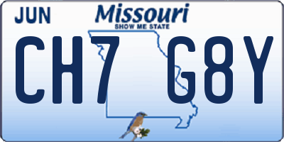 MO license plate CH7G8Y