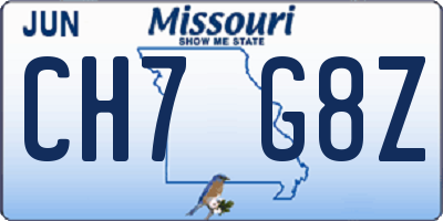 MO license plate CH7G8Z