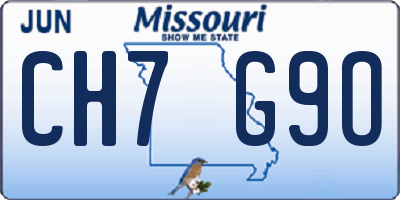 MO license plate CH7G9O