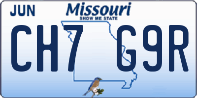 MO license plate CH7G9R