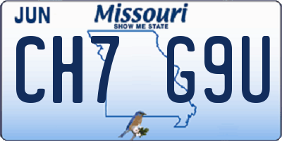 MO license plate CH7G9U