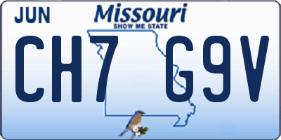 MO license plate CH7G9V