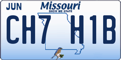 MO license plate CH7H1B