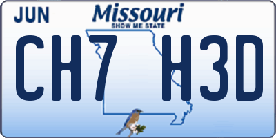 MO license plate CH7H3D