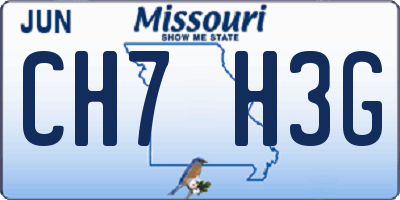 MO license plate CH7H3G