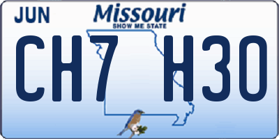 MO license plate CH7H3O