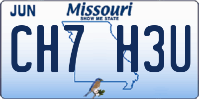 MO license plate CH7H3U