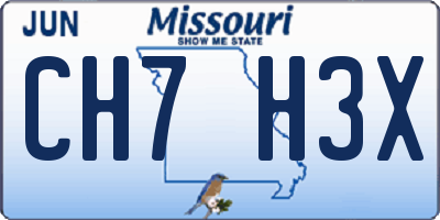 MO license plate CH7H3X