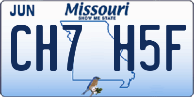 MO license plate CH7H5F