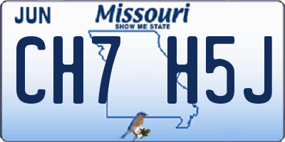 MO license plate CH7H5J