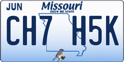 MO license plate CH7H5K