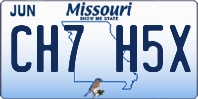 MO license plate CH7H5X