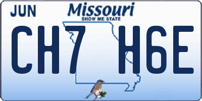 MO license plate CH7H6E