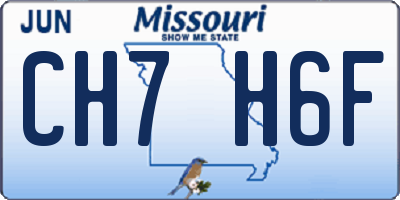 MO license plate CH7H6F
