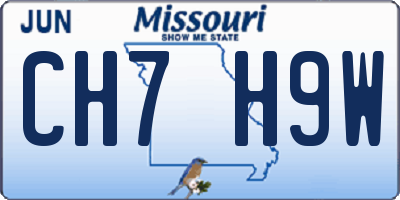 MO license plate CH7H9W
