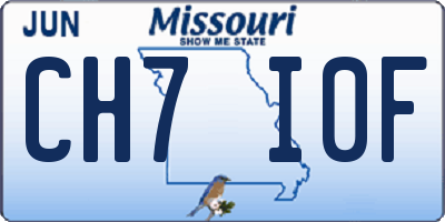 MO license plate CH7I0F