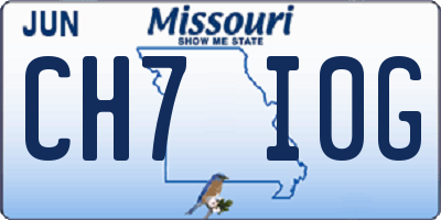 MO license plate CH7I0G