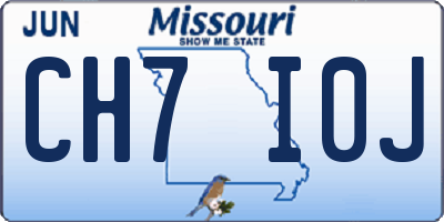 MO license plate CH7I0J