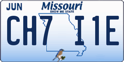MO license plate CH7I1E