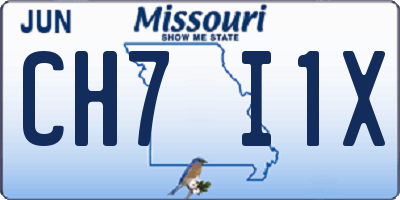MO license plate CH7I1X