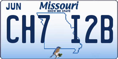 MO license plate CH7I2B