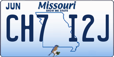 MO license plate CH7I2J