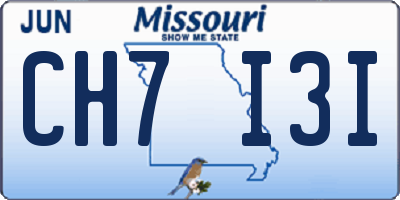 MO license plate CH7I3I