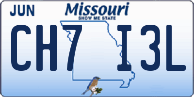 MO license plate CH7I3L